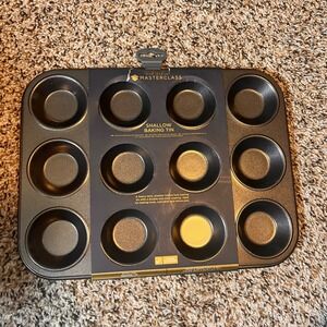 Masterclass Shallow Baking Tin 12-Hole Nonstick Cupcake Muffin Pan‎